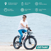 Gotrax EBE5 26" Fat Tire Electric Bike | All-Terrain Explorer 80KM Max Range (🔥Summer Sale)