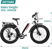 Gotrax EBE5 26" Fat Tire Electric Bike | All-Terrain Explorer 80KM Max Range (🔥Summer Sale)
